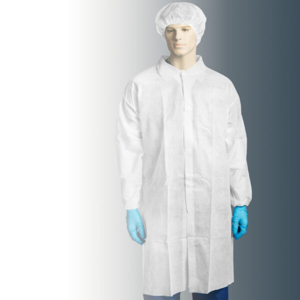 POLYPROPYLENE LABCOAT NO POCKET