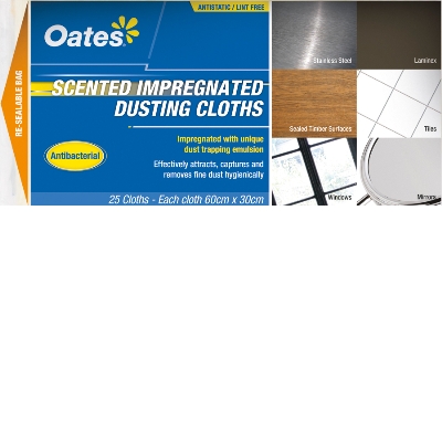 OATES SCENTED IMPREGNATED DUSTING CLOTHS (25PACK)-SYDNEYCLEANINGSUPPLIES