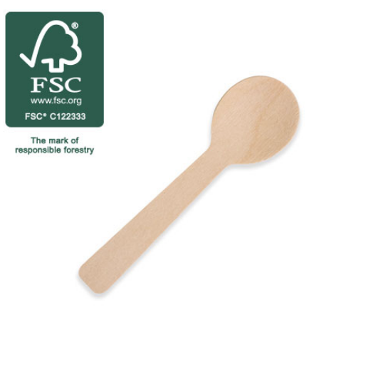 WOODEN FSC TEASPOON 100MM